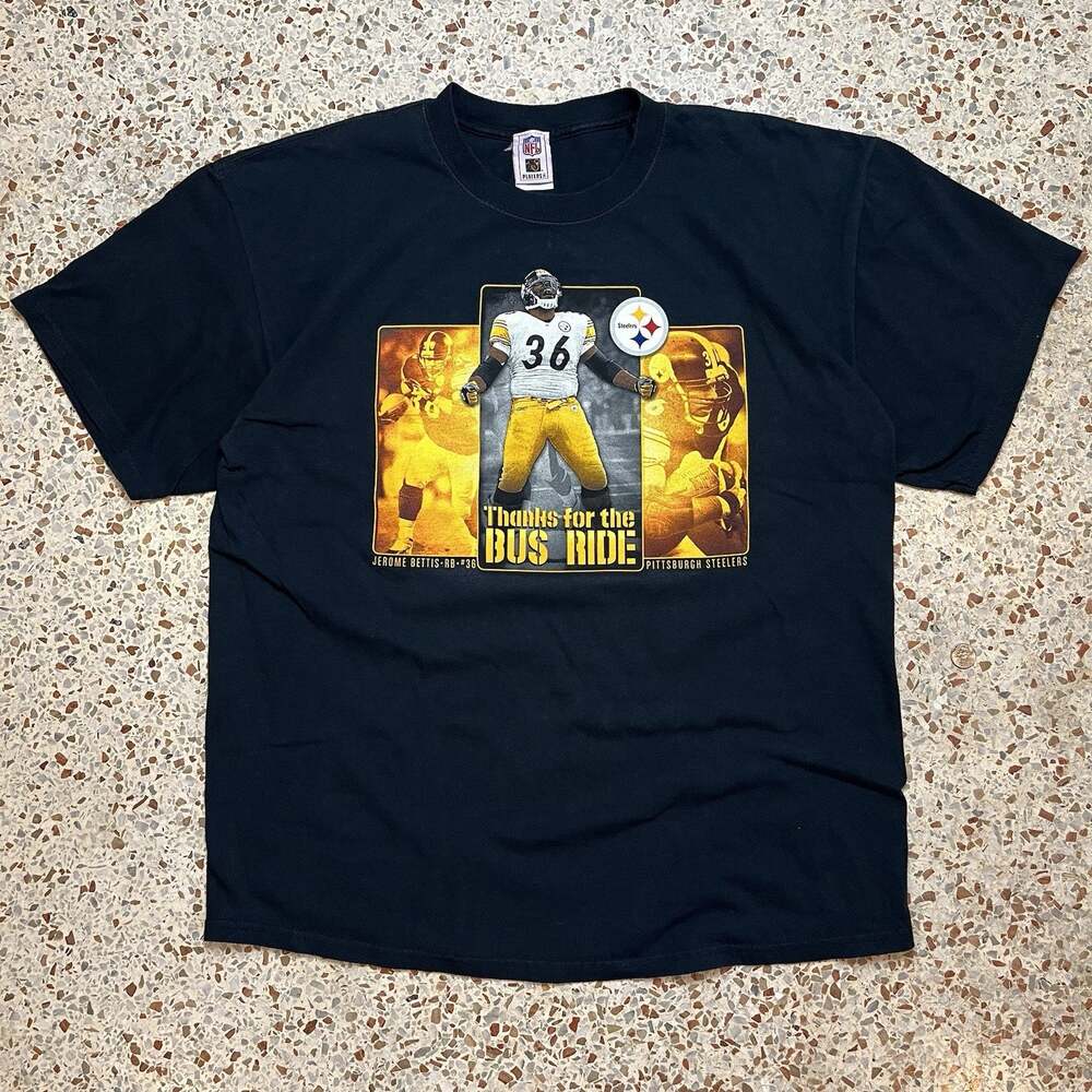 Vintage Vtg Y2K 00s Jerome Bettis NFL Pittsburgh Steelers T-shirt XL